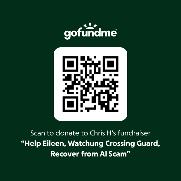 QR code that opens the GoFundMe page for Eileen